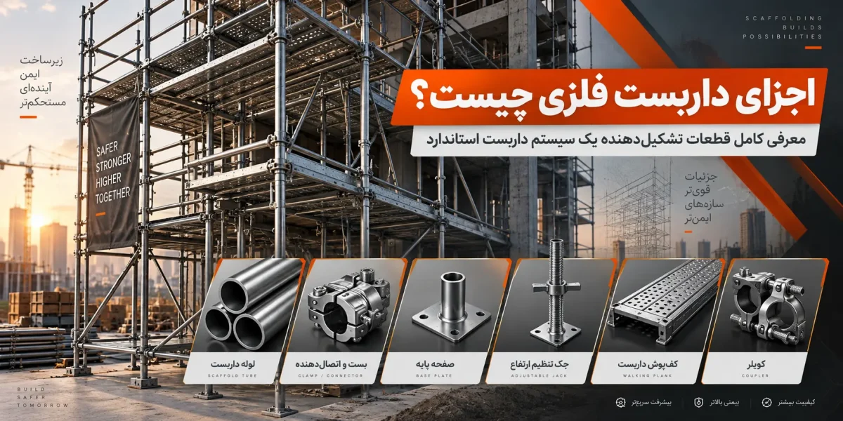 اجزای داربست فلزی چیست؟ معرفی قطعات داربست استاندارد